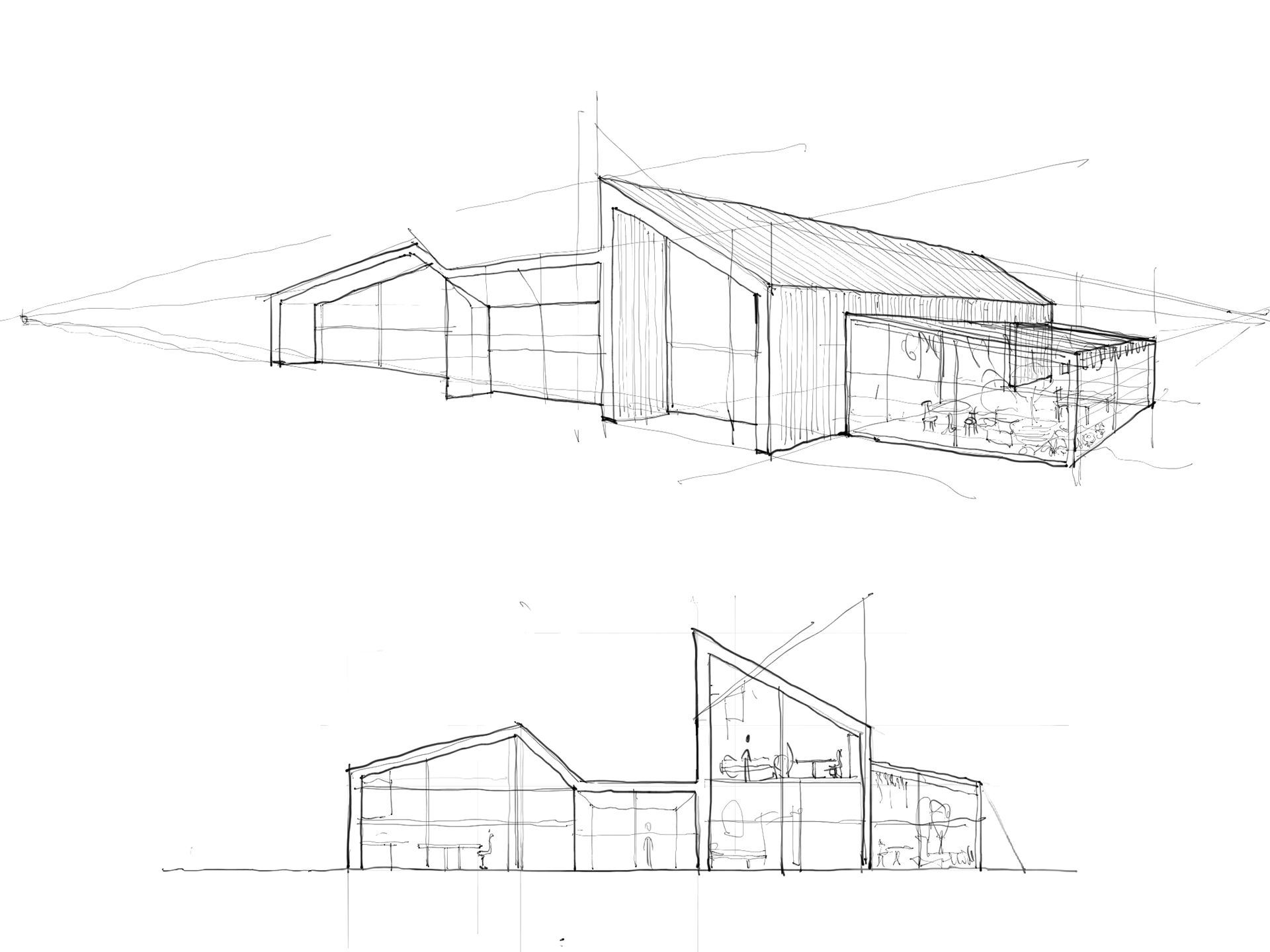 Schizzi e idee progettuali – schizzo di volumi e ombre 4