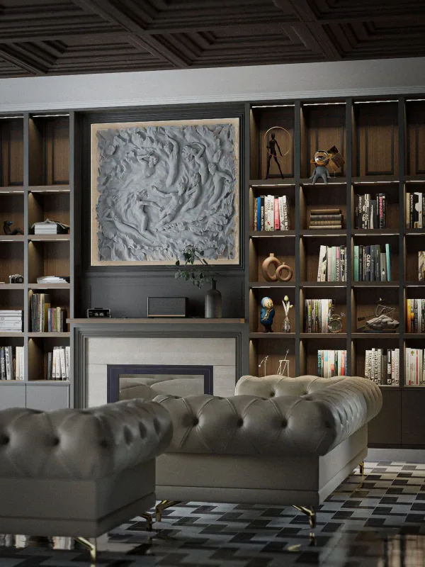 Abitare in stile britannico – soggiorno con boiserie 2